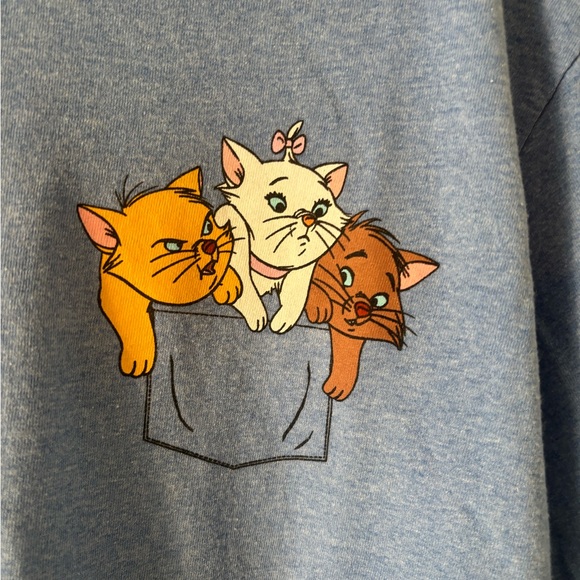 Disney aristocrats cat t shirt size L grey/light blue - Picture 3 of 5